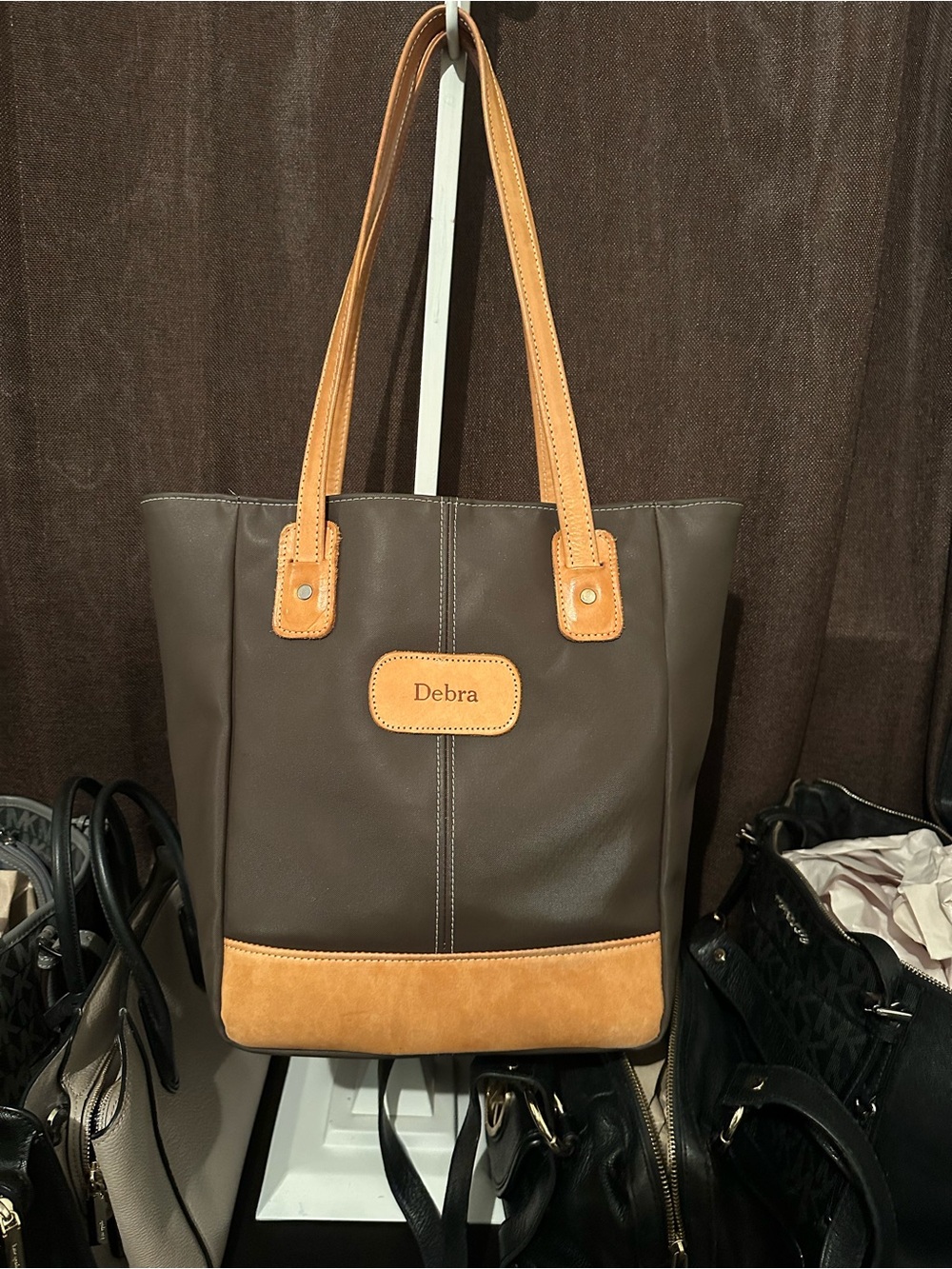 Deb Two-Tone Brown and Tan Tote